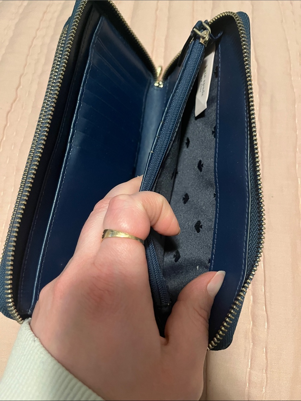 LAST CHANCE
kate spade navy pebbled zip-around wallet - Picture 6 of 9